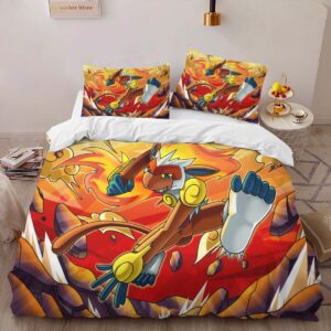 Alternative view of Infernape Pokemon 5 Duvet Cover
