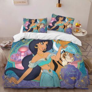 Alternative view of Jasmine Princess and the tiger Rajah Aladdin 03 Duvet Cover