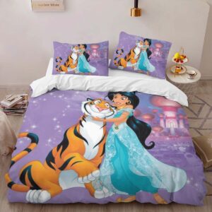 Alternative view of Jasmine Princess and the tiger Rajah Aladdin 04 Duvet Cover