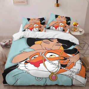 Alternative view of Jasmine Princess and the tiger Rajah Aladdin Duvet Cover