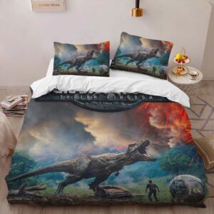Alternative view of Jurassic World 1 Duvet Cover