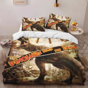 Alternative view of Jurassic World Dinosaur In Museum Duvet Cover