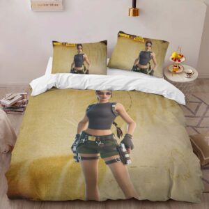 Alternative view of Lara Croft Tomb Raider Skin Fortnite Game Duvet Cover