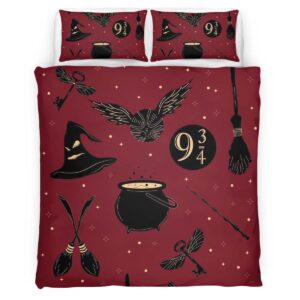 Magical Things Harry Potter Symbols Nimbus 2000 Sorting Hat Duvet Cover