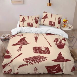 Alternative view of Magical Things Harry Potter Symbols Sorting Hat Hogwarts Letter Duvet Cover