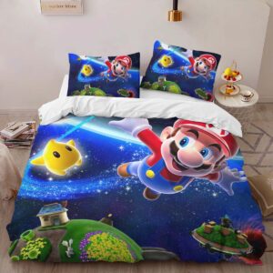 Alternative view of Mario Fly Duvet Cover