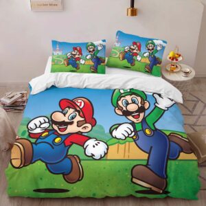 Alternative view of Mario and Luigi Super Mario 4 Duvet Cover