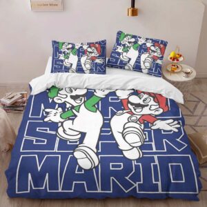 Alternative view of Mario and Luigi Super Mario 5 Duvet Cover