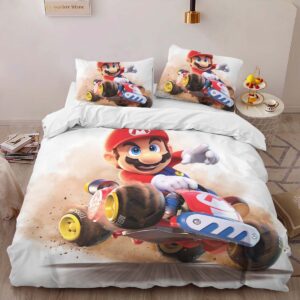 Alternative view of Mario in Mario Kart World Duvet Cover