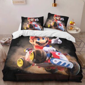Alternative view of Mario in Mario Kart World 2 Duvet Cover