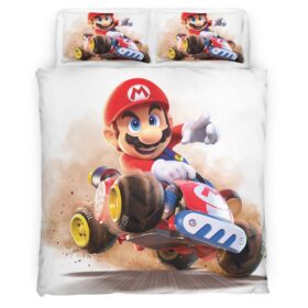Mario in Mario Kart World Duvet Cover