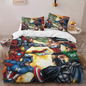 Alternative view of Marvel and DC Comics Duvet Cover