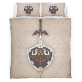 Master Sword and Hylian Shield The Legend of Zelda Duvet Cover