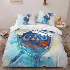 Alternative view of Master Sword and Hylian Shield The Legend of Zelda 3 Duvet Cover