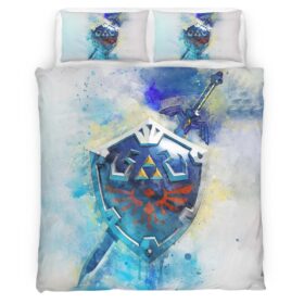 Master Sword and Hylian Shield The Legend of Zelda 3 Duvet Cover