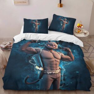 Alternative view of Meowscles Skin Fortnite Duvet Cover