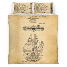 Millennium Falcon Star Wars Blue Print Duvet Cover