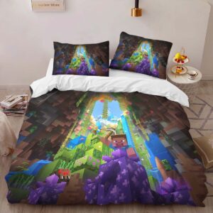 Alternative view of Minecraft Adventure Duvet Cover