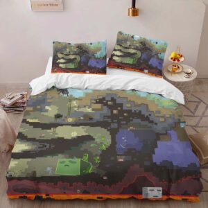 Alternative view of Minecraft All Blocks Duvet Cover