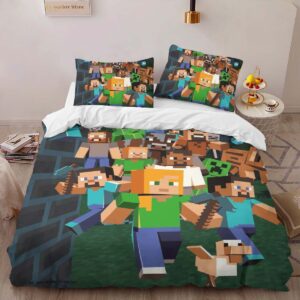 Alternative view of Minecraft All Characters Villains and Good Characters Duvet Cover