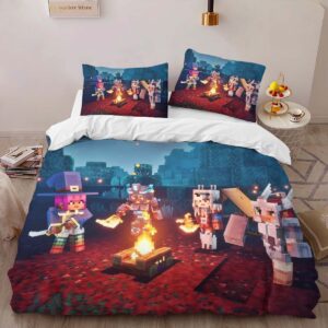Alternative view of Minecraft Allies Dark Forest Nether corruption biome Duvet Cover