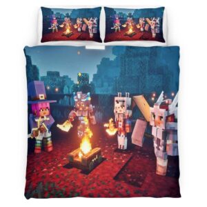 Minecraft Allies Dark Forest Nether corruption biome Duvet Cover