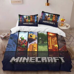 Alternative view of Minecraft Biomes Duvet Cover