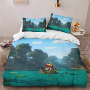 Alternative view of Minecraft Characters 24 Duvet Cover