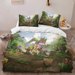 Alternative view of Minecraft Characters Forest Biome Oak Birch Duvet Cover