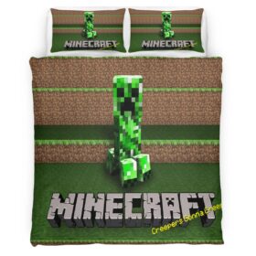 Minecraft Classic Creeper unhappy Duvet Cover