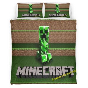 Minecraft Classic Creeper unhappy Duvet Cover