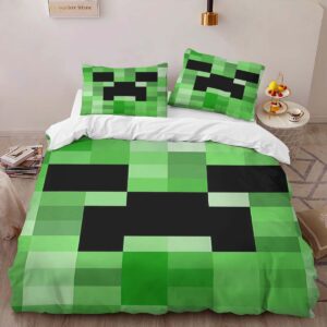 Alternative view of Minecraft Creeper Video Game Carpet Area Rugs Duvet Cover