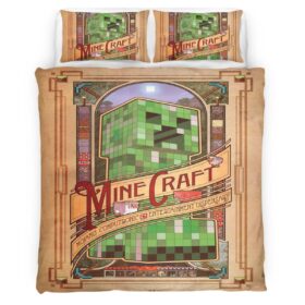 Minecraft Creeper and Characters Duvet Cover