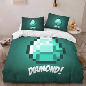 Alternative view of Minecraft Diamond 4 Duvet Cover