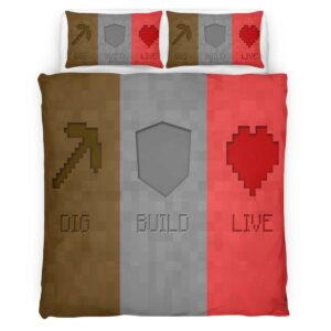 Minecraft Dig Build Live Duvet Cover