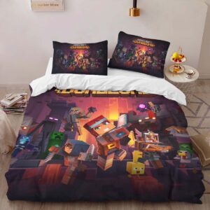 Alternative view of Minecraft Dungeons All Characters Duvet Cover