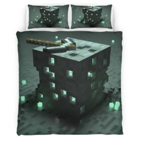 Minecraft Emerald Ore Duvet Cover