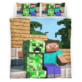 Minecraft Steve Creeper Area Rugs Duvet Cover