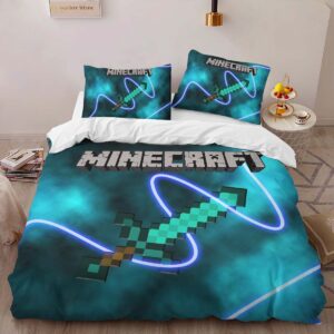 Alternative view of Minecraft Weapon Sword Diamond 1001 Duvet Cover