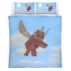 Minecraft When pigs fly Duvet Cover