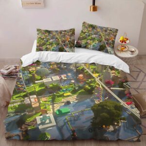 Alternative view of Minecraft World 1 Duvet Cover