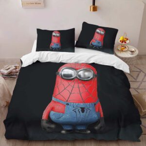Alternative view of Minions Spider-man Duvet Cover