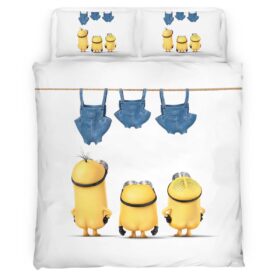 Minions With Three Characters Bob Stuart Kavin Duvet Cover