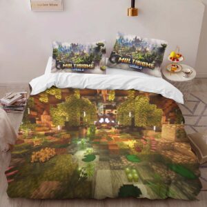 Alternative view of MultiBiome Minecraft 02 Duvet Cover