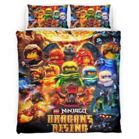 Ninjago All Characters Dragons Rising Duvet Cover