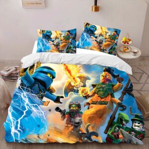 Alternative view of Ninjago All Characters Fight 1010 Duvet Cover