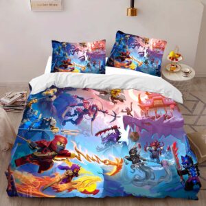 Alternative view of Ninjago All Characters Fight 1018 Duvet Cover