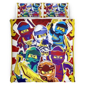 Ninjago All Characters Fight Masters of Spinjizu Duvet Cover