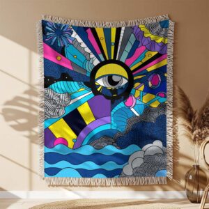 Alternative view of Out of my mind Abstract Woven Blanket