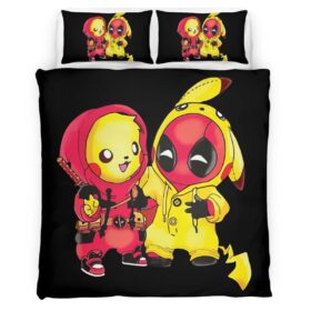 Pikachu And Deadpool Duvet Cover